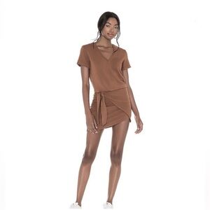Monrow Supersoft V neck Mini Dress